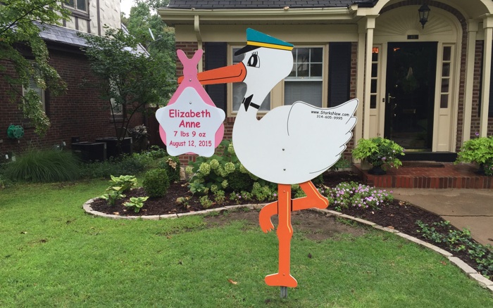 Baby Girl Stork Sign